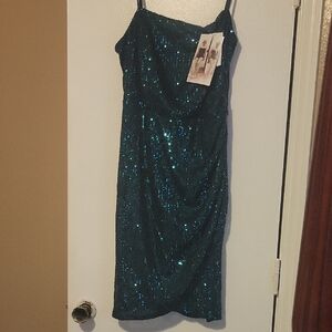 NWT Honey and Rosie Sparkling Teal Mini Dress